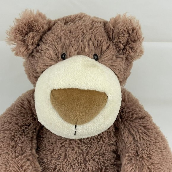 Aurora Brown Teddy Bear 10" Plush Stuffed Animal Sitting Big Nose - Picture 2 of 7